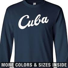 Cuba Baseball Script Long Sleeve T Shirt Boxing Sports