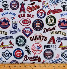 Mlb teams gives the list of teams in baseball american league and national leagues, winners of which take part in the world series along with map of city and area to which the team belongs. Cotton Major League Baseball All Teams Logos On White Mlb Baseball Professional Sports Team Cotton Fabric Print By The Yard 60058b