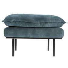 Hocker online kaufen otto.de hocker aus holz sitzhocker & fußhocker modern, retro & landhaus ratenkauf möglich & kauf auf rechnung! Hkliving Retro Sofa Hocker Samt Benzin Blau Neue Kollektion 2019 Orangehaus