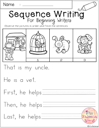 Free Sequence Writing Contains 10 Free Pages Of Narrative Prompts Worksheets This Product Is Suita Sequence Writing Sequencing Worksheets Kindergarten Writing