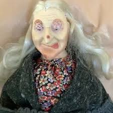 Vintage Faith Wick Hearth Witch. 1981 with tag and broom. Vinyl and cloth.