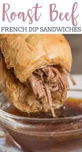 Crock Pot French Dip Sandwiches Make An Easy Dinner Idea Get This Roast Recipe In The Slow Roast Beef Crock Pot Recipes Roast Beef Sandwich Recipes French Dip