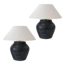 Two Black Ceramic Table Lamps Table Lamp Ceramic Table Ceramic Table Lamps