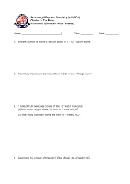 Find the mass of one atom of nickel. Worksheet 1 Mole And Molar Masses
