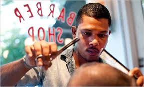 At the Blind Barber, a Haircut and a Drink