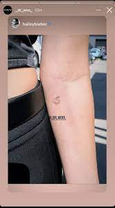 'j' tattoo on her left ring finger. Hailey And Justin Bieber Got The Prettiest Tiny Matching Tattoos Glamour