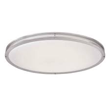 Envirolite Low Profile Led 32 In Brushed Nickel White Ceiling Flushmount 12 Pack Flush Mount Ceiling Lights Home Depot Light Fixture Led Flush Mount
