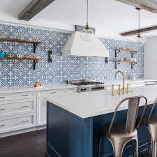 On the back of our mosaic tiles, they are mesh mounted so is easy for cutting and installing. 75 Blue Backsplash Ideas Navy Aqua Royal Or Coastal Blue Design