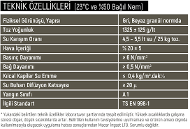 İnce veya dişli harç kumu ve bağlayıcısı alçı olan harçtır. Hazir Siva Macarpol Eps
