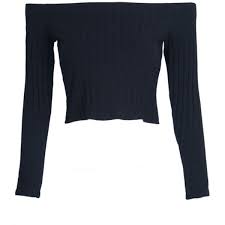 Black Off Shoulder Long Sleeve Ribbed T Shirt Long Sleeve Peplum Top Off Shoulder T Shirt Cotton Long Sleeve Shirt