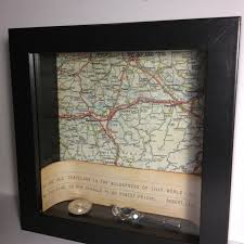The shadow box is easily assembled with pocket holes and screws, and is the perfect housing for a cutout of your home state backed with a rustic graphic. Shadow Box Ideas