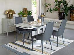 Drop leaf dining table set somerset furniture. Lille Extending 4 6 Seater Dining Table In Lille Marble Light Grey Stone Dwell