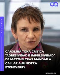 Carolina Tohá (PPD), candidata del Socialismo Democrático, respondió a los  dichos de Evelyn Matthei (UDI), quien criticó duramente a la vocera de  Gobierno (s), Aisén Etcheverry, por sus declaraciones sobre el cierre