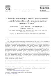Pdf Continuous Monitoring Of Business Process Controls A Pilot Implementation Of A Continuous Auditing System At Siemens