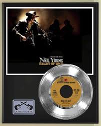Neil Young - Heart Of Gold Platinum 45 Record Ltd Edition Display Award  Quality - Gold Record Outlet Album and Disc Collectible Memorabilia
