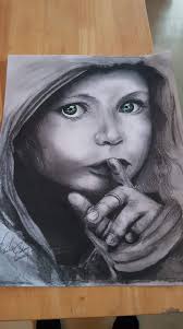 My drawing Irish orphan from the potato famine I added her older sister  just finished