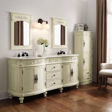 Home Decorators Collection Chelsea 72 In W Double Bath Vanity In Antique White With Marbl Shabby Chic Bathroom Vanity Marble Vanity Tops Linen Storage Cabinet