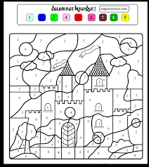 pour imprimer ce coloriage gratuit magique 1 cliquez sur l icone imprimante situe juste a coloring by number castle page color numbers de bateau la marine
