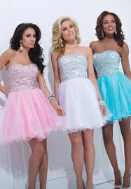 2014 Tony Bowls Short Prom Dress Ts11463 Available In Blue Pink And White Color Showcasing A Straples Fancy Short Dresses Fancy Dresses Bat Mitzvah Dresses