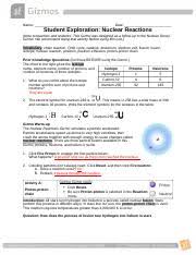 Chemical changes gizmo worksheet answer key. Nuclear Reactionsse Docx Name Date Student Exploration Nuclear Reactions Note To Teachers And Students This Gizmo Was Designed As A Follow Up To The Course Hero