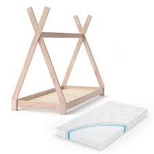 Die matratze wird sowohl von. Kinderbett Tipi 80 X 160 Cm Natur Mit Matratze Mytoys