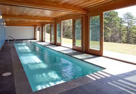 Awesome Brown Wood Glass Stainless Modern Design Swimming Pool Rectangular Door Glass Sliding Indoor Swimming Pool Design Indoor Pool Design Small Indoor Pool