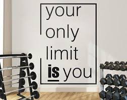 Custom gym wall decal, inspirational fitness quote decal, motivational wall quote, sports quote, home gym decal, fitness wall art. Fitness Gym Decals Exercise Stickers Home Gym Gym Wall Etsy Gym Decor Gym Wall Decal Gym Art