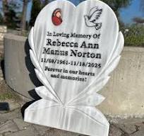 Engraved White Marble Heart Headstone – Memorial Grave ...