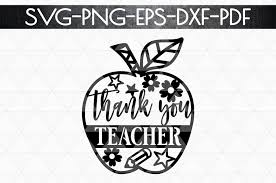 Download Thank You Teacher Paper Cut Template School Svg Pdf Dxf By Mulia Designs Thehungryjpeg Com