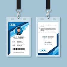 Blue Graphic Employee Id Card Template Employee Id Card Id Card Template Employees Card