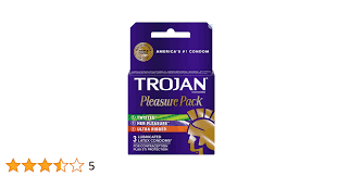 Trojan Pleasure Pack Lubricated Premium Latex Condoms - 3 ct, Pack of 4
