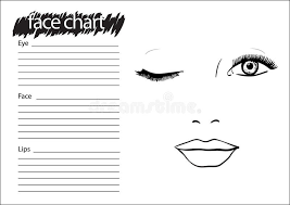 Man Face Chart Makeup Artist Blank Template Stock Vector