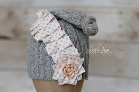 Newborn Grey Tube Hat With Fabric And Flower By Littlereddesign 11 99 Fabric Etsy Trending Outfits