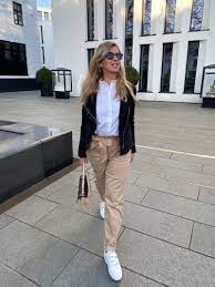 So, the minute that camel sticks its nose under the. Springtime Outfit Cargo Pants X White Blouse Dress Up And Move