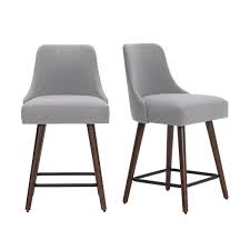 Give friends, family, and guests a comfortable place to relax, enjoy good company and good food with kirkland's wide selection of bar stools and counter stools. Stylewell Benfield Brown Wood Upholstered Counter Stool With Back And Stone Gray Seat Set Of 2 19 48 In W X 36 In H Jones Cs Ss The Home Depot