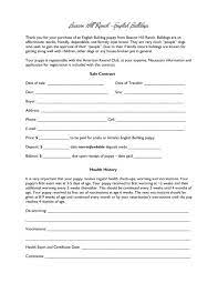 Puppy s contract free dog puppy deposit receipt contract fill online template for word 10 templates forms and 6 samples pinellas county florida non refundable bill. Sample English Bulldog Puppy Guarantee S