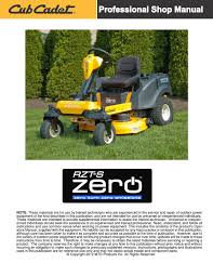 29 cub cadet zero turn drive belt diagram. Cub Cadet Rzt S Zero Shop Manual Pdf Download Manualslib