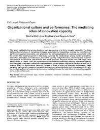 Directory indexing of international research journals. Organizational Culture And Performance Academic Journals
