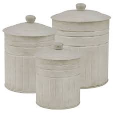 An elegant set of 3 canisters, excellent for spicing up contemporary kitchens. Crimped Kitchen Canisters Set Of 3 Park Designs