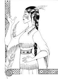 You are viewing some indian princess sketch templates click on a template to sketch over it and color it in and share with your family and friends. American Indian Tribal Girl Princess Coloring Pages American Indian Girl Indian Princess