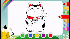 Color online with this game to color cultures coloring pages and you will be able to share and to create your own gallery online. Fortune Cat Maneki Neko Cartoon Drawing And Coloring Pages For Kids Youtube