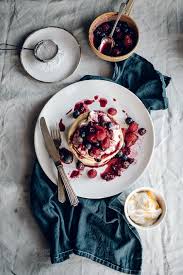 Orange Blossom Pancakes With Vanilla Honey Cream Berry Compote Food Yummy Food Love Food
