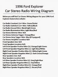 Yellow/black on the 1996 ford explorer there is a factory installed amp in the left rear quarter panel in which you have to bypass to get any sound from the speakers. Schema I Need A Wiring Diagram For The Radio On A 1996 Ford Windstar Wiring Diagram Hd Quality Carsdiagrams Acbat Maconnerie Fr