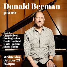 Tonight! Guest artist Donald Berman (@bermanpiano) is in the house. His  program includes the monumental Concord Sonata by Charles Ives. Tickets at  the link in our bio. . . . #piano #musicschool #