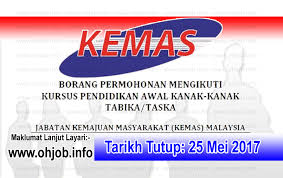 Keperluan kepada pembantu guru taska dan tadika yang berilmu amat tinggi. Borang Permohonan Kursus Sijil Pendidikan Awal Kanak Kanak Kemas 25 Mei 2017 Jawatan Kosong Kerajaan Swasta Terkini Malaysia 2021 2022