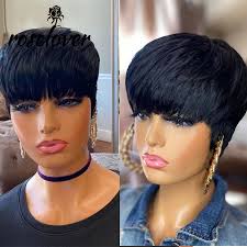 So if you want to look stylish and chic all the time, without having to consult a mirror, choose a short cut from these latest pixie ideas! Short Pixie Cut Straight Hair Wig Peruvian Remy Human Hair Wigs For Black Women 150 Glueless Machine Made Wig Free Shipping Full Machine Wigs Aliexpress