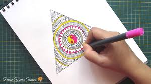 Mandalas in both the colours and the twists and turns express the emotion of the artist as vincent van gogh painted with vigour and. Mandala Art In Triangle Shape Colored Mandala Drawing Youtube