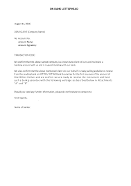So one of my nb this letter would be written on company letterhead. Sample Bank Letter Mt799 760