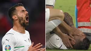 Leonardo spinazzola is in tears as he's taken off injured ? Italy Star Leonardo Spinazzola Ruptured His Achilles Vs Belgium And Could Be Out A Year