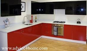 Black Designer Kitchens Google Search Red And White Kitchen Kitchen Design Red Kitchen
